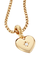 Compass Heart Amulet, 18k Yellow Gold & Diamond